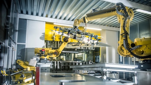 Robotic equipment in manufacturing plant