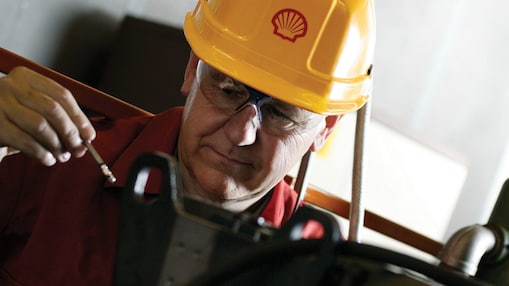 shell worker with helmet