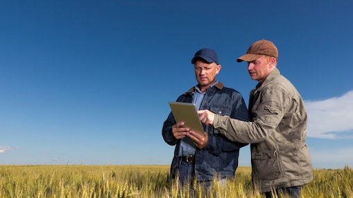 Two farmers conversing