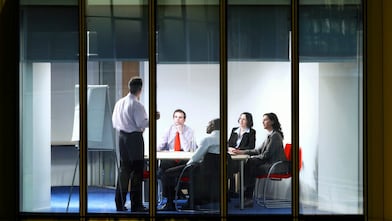 Office workers in a meeting room