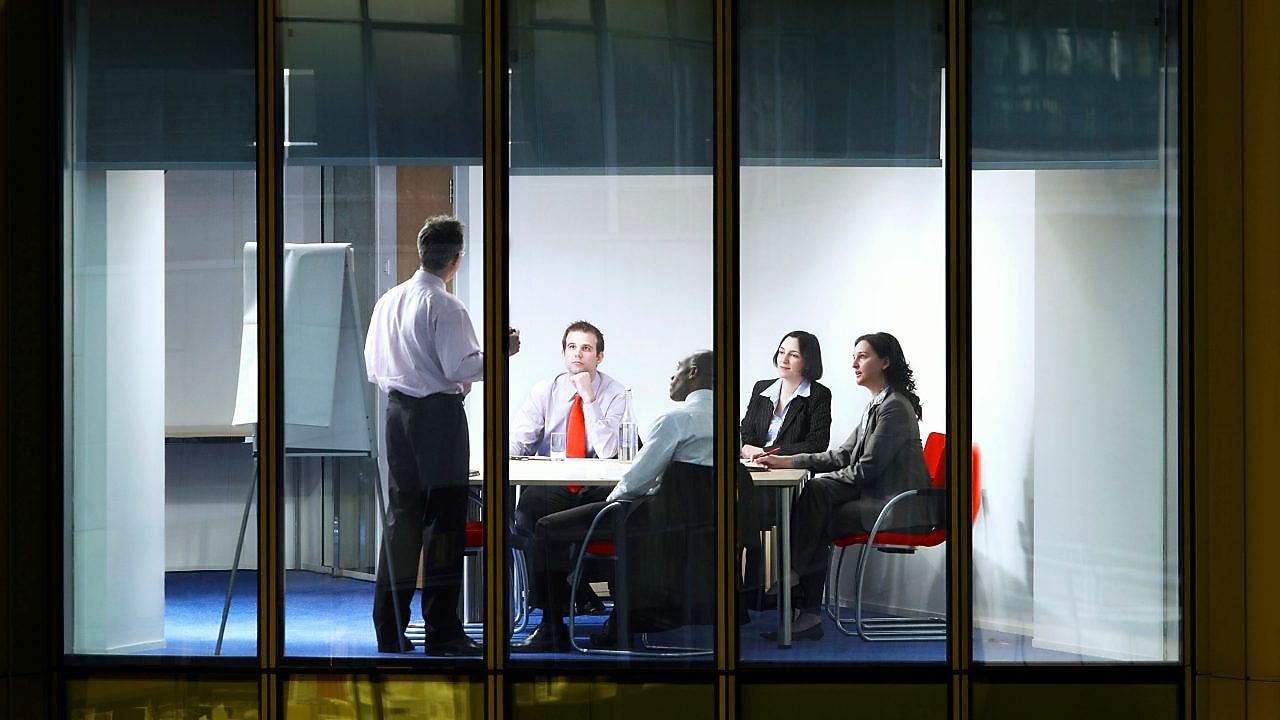Office workers in a meeting room