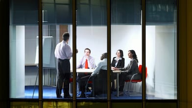 Office workers in a meeting room