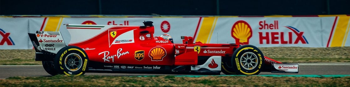 Ferrari car on racetrack