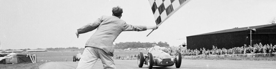 finish line of a car race black and white