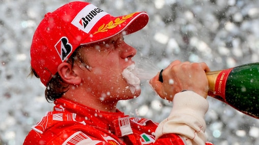 Kimi Räikkönen celebrating victory