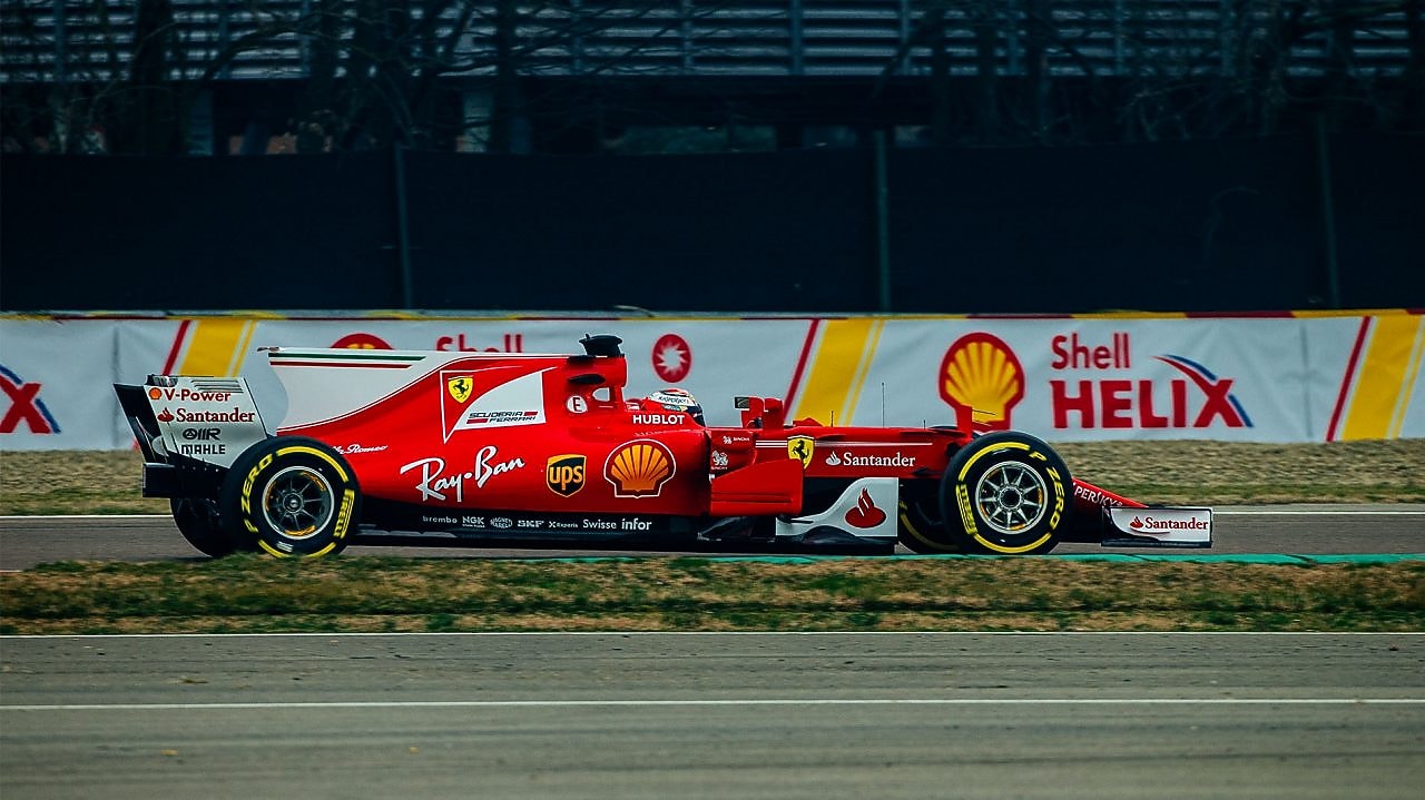 Ferrari car on racetrack
