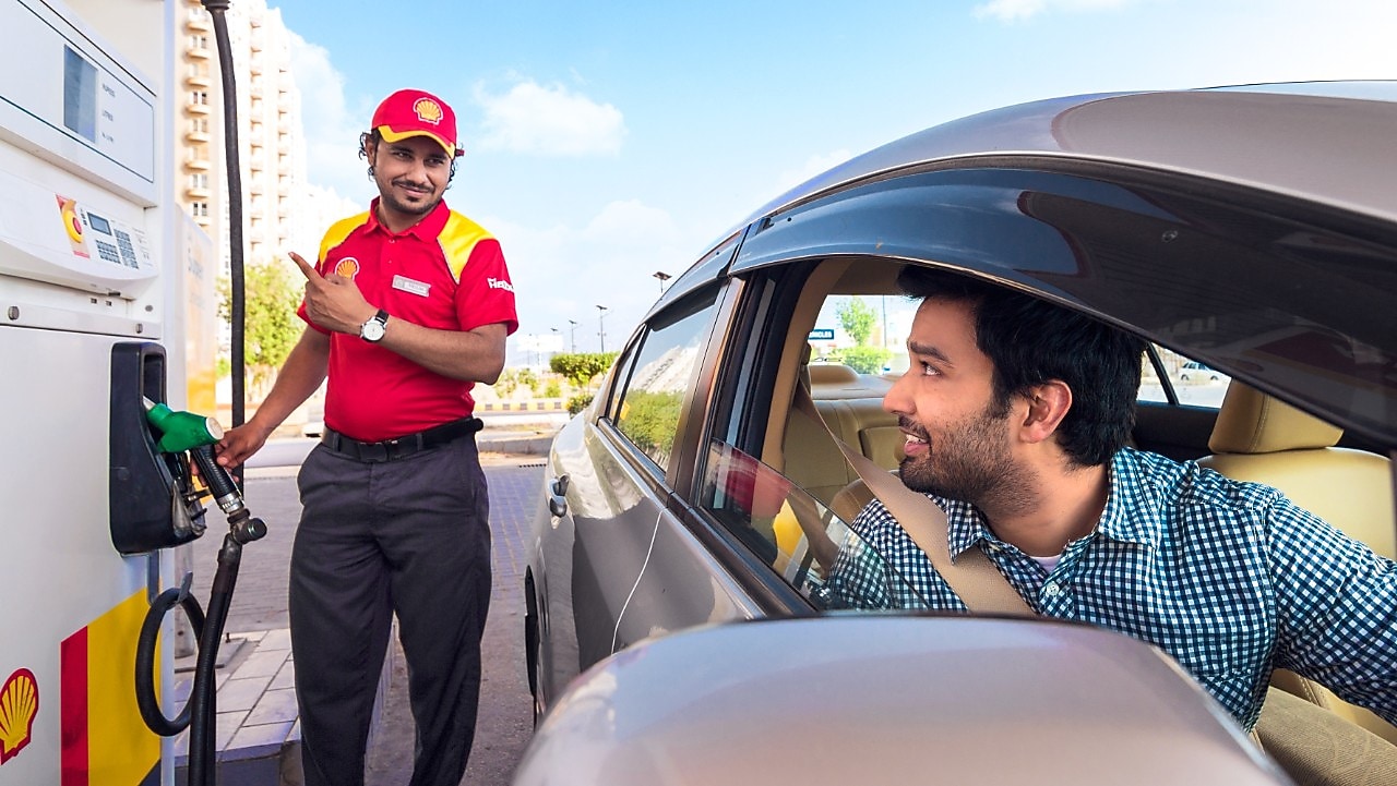 a man at the petrol station